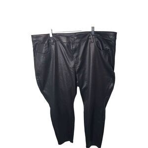 Lane Bryant Black Faux Leather‎ Pants Women's Tapered Leg- 26P